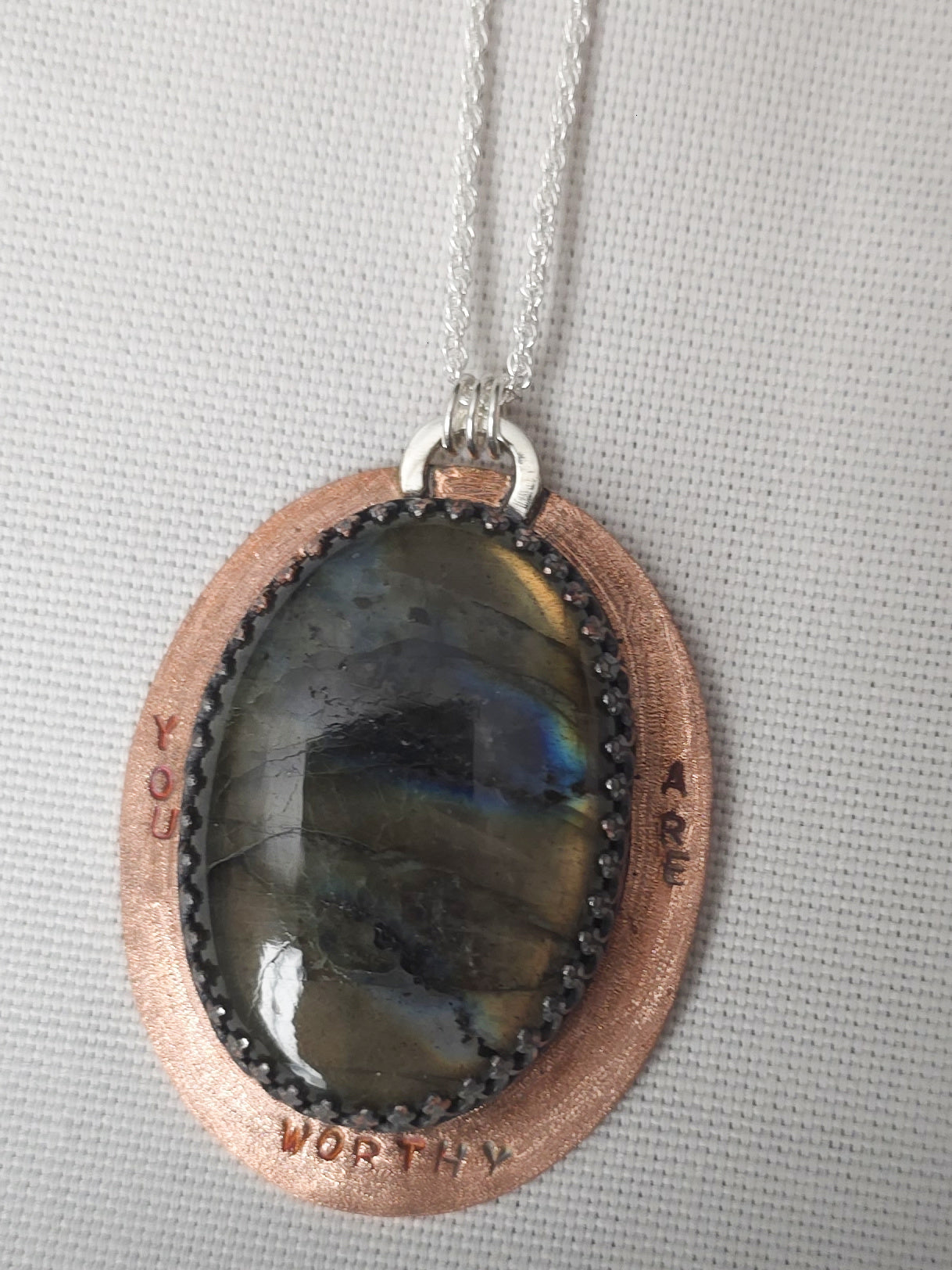 You Are Worthy Pendant – Labradorite