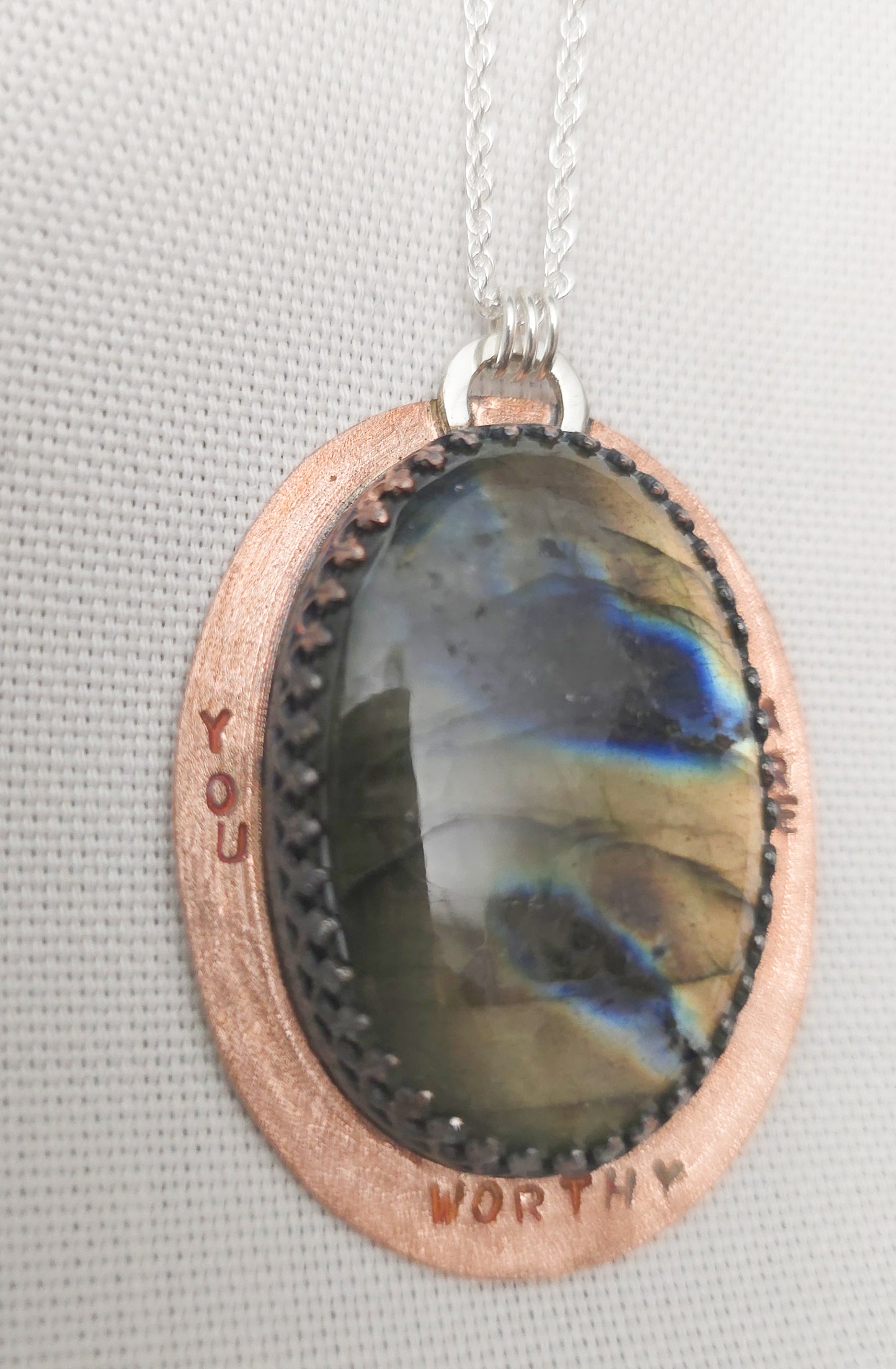 You Are Worthy Pendant – Labradorite