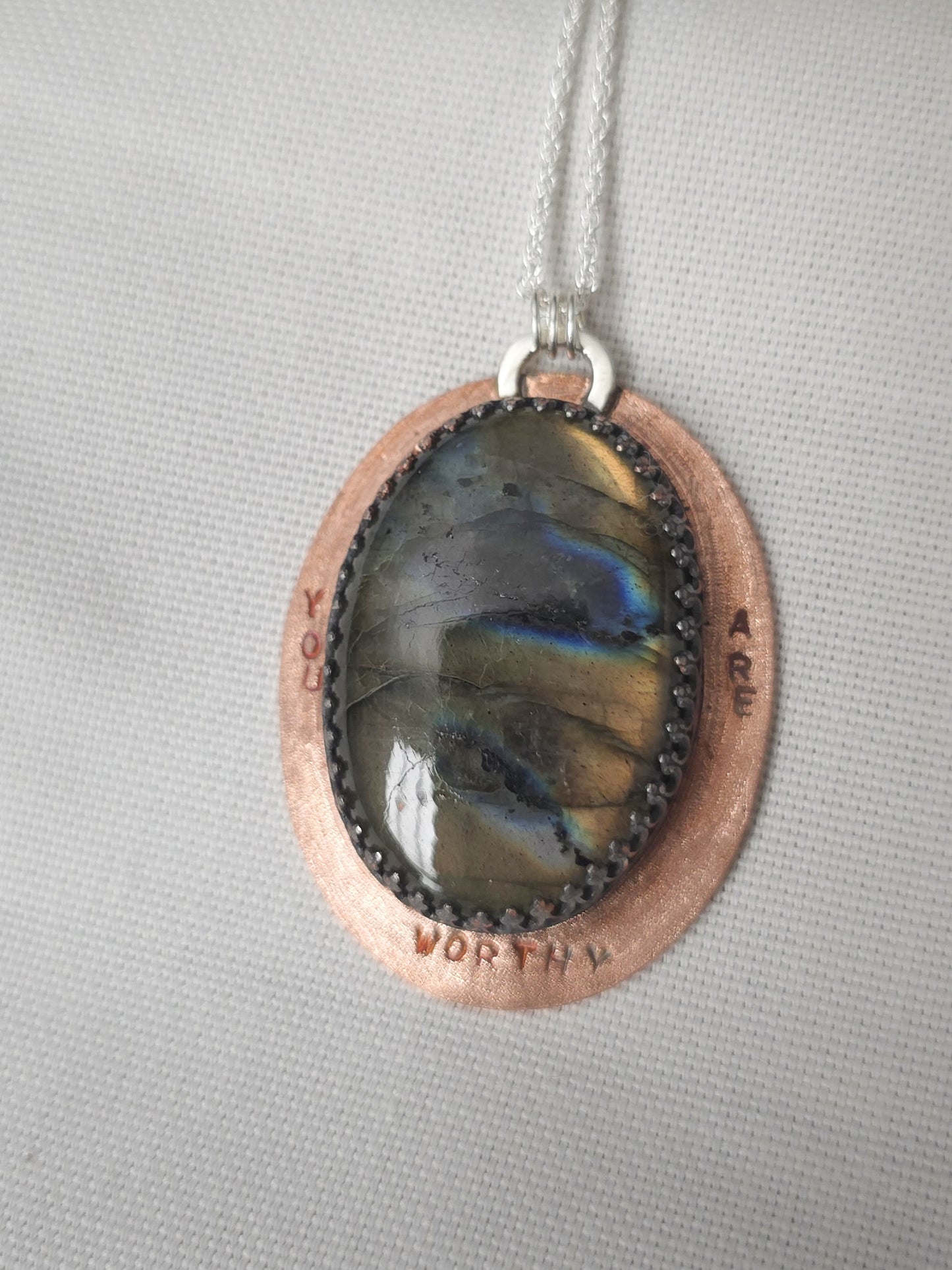 You Are Worthy Pendant – Labradorite