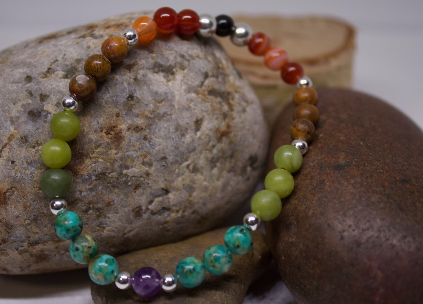 Earth’s Harmony – 6mm Mixed Gemstone Bracelet