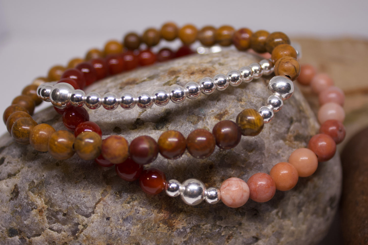 Steadfast Strength – 6mm Iron Zebra Jasper Bracelet with Sterling Silver