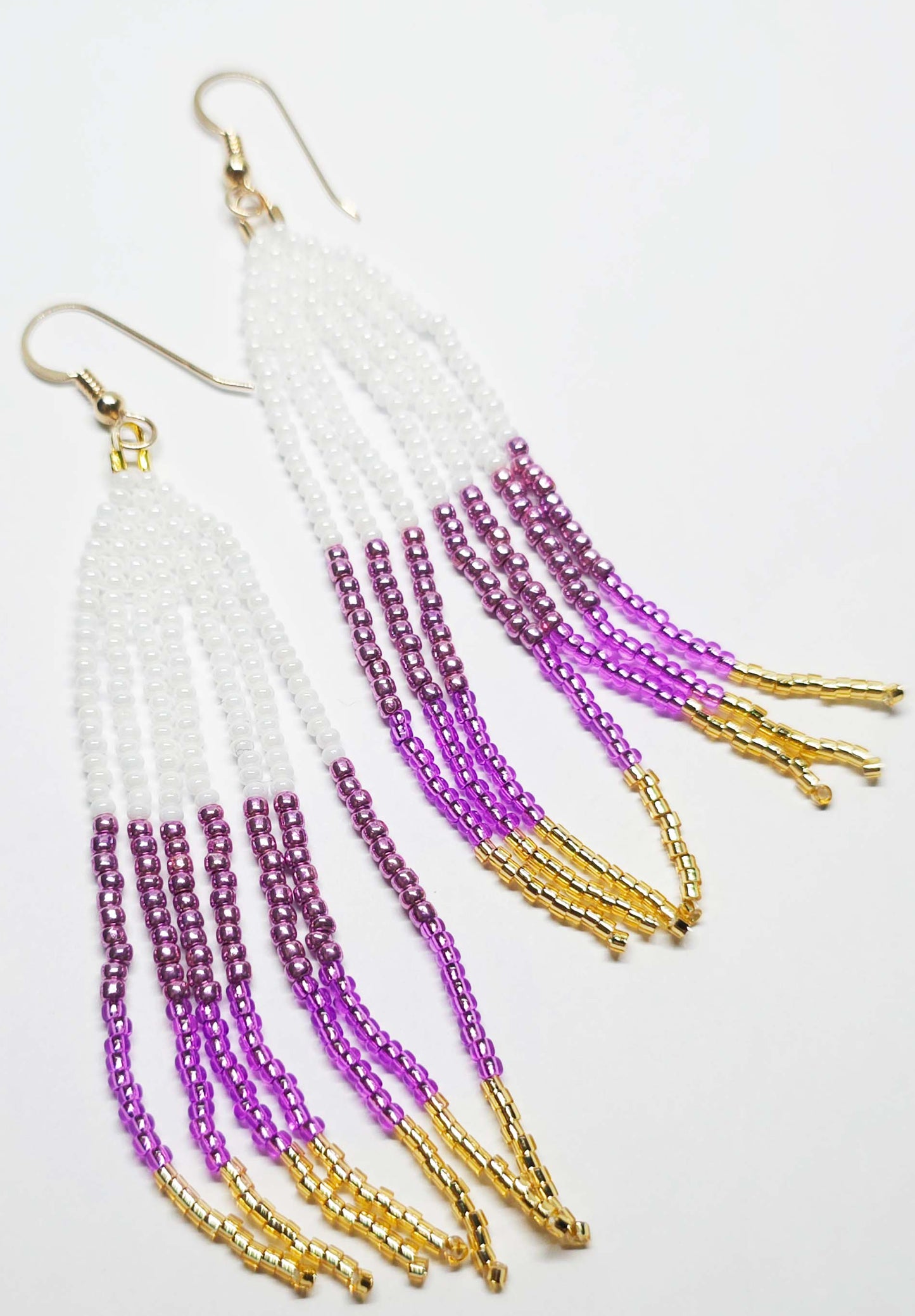 Beaded Block Dangle Earrings