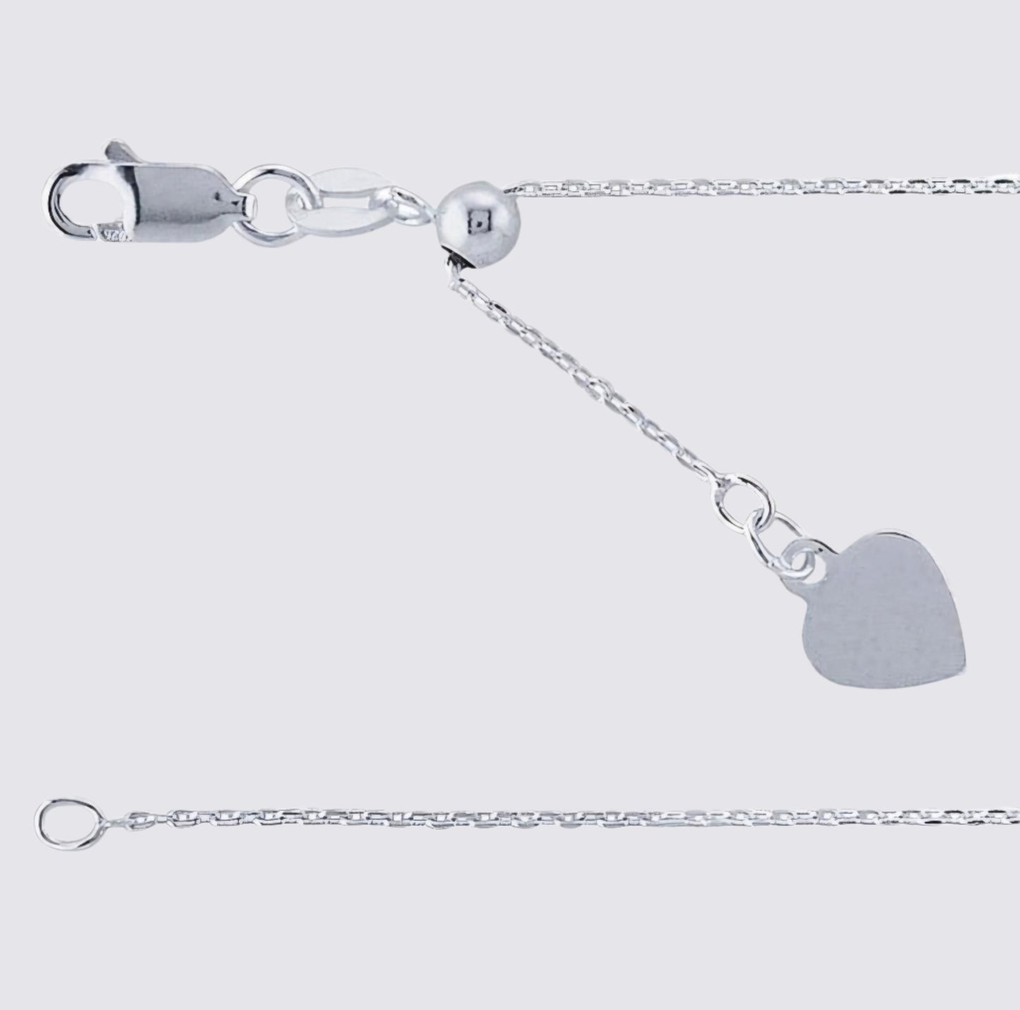 Mini Sterling Silver Heart & clear crystal charm