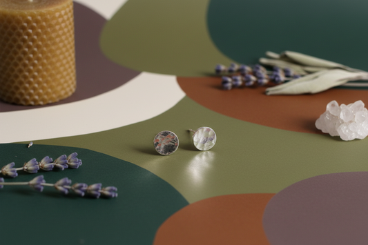 Eclipse Radiance Studs by Jewellery by JN, hand-hammered sterling silver circles with classic stud posts.