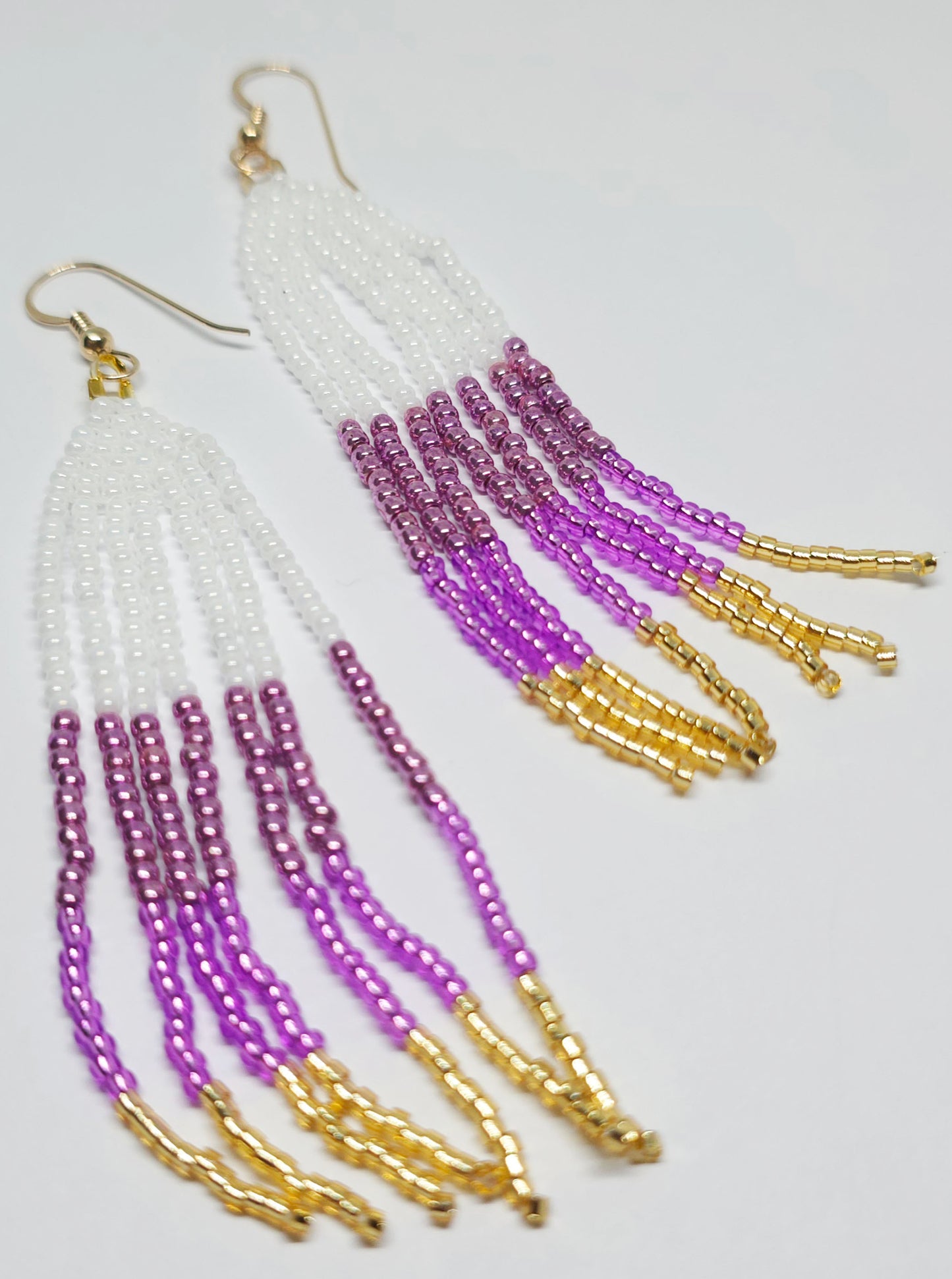 Beaded Block Dangle Earrings