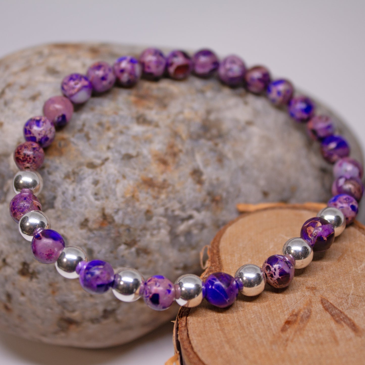 Mystic & Strength – 6mm Dark Purple Jasper Bracelet