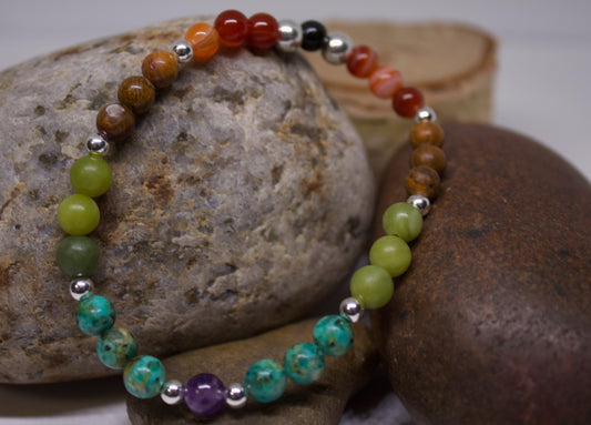 Earth’s Harmony – 6mm Mixed Gemstone Bracelet