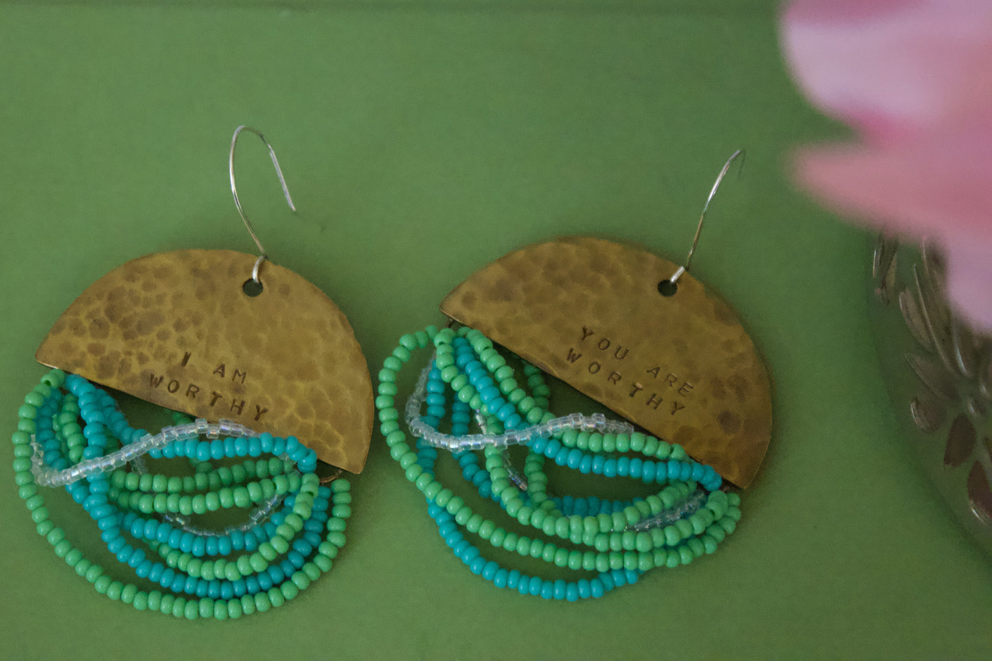 Half Moon Wordkeeper Earrings- Worthy