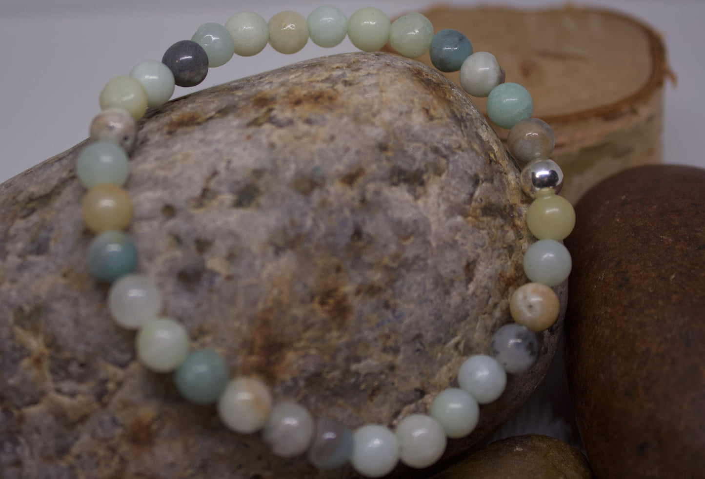 Soothing Strength – 6mm Amazonite Bracelet with Sterling Silver