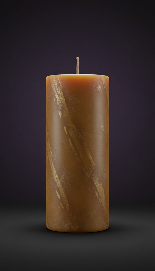 Ochre ritual candle for sacred space