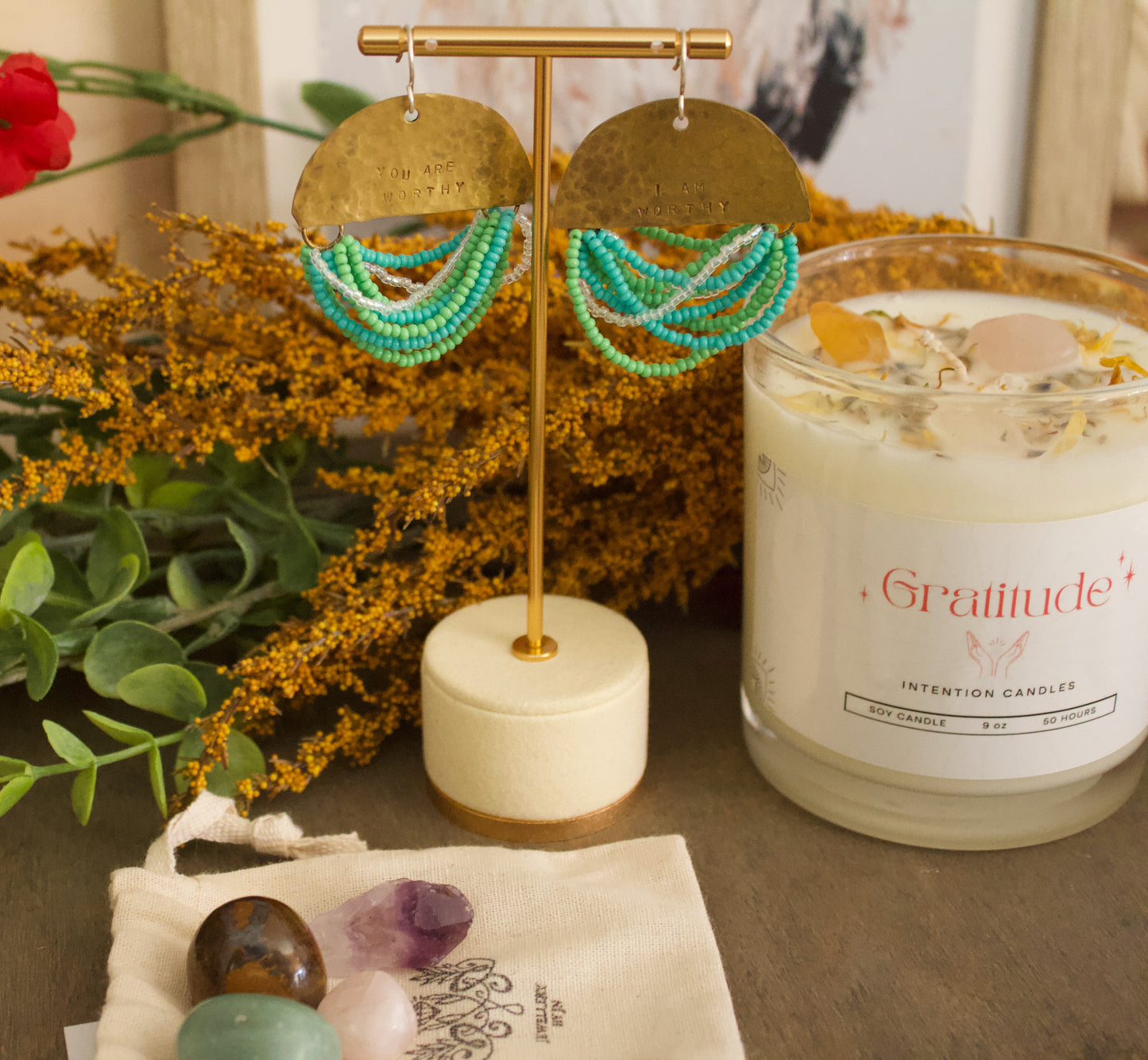 Ritual of Worthy Light| Earrings of Declaration “I Am Worthy” | The Keeper’s Rituals Collection