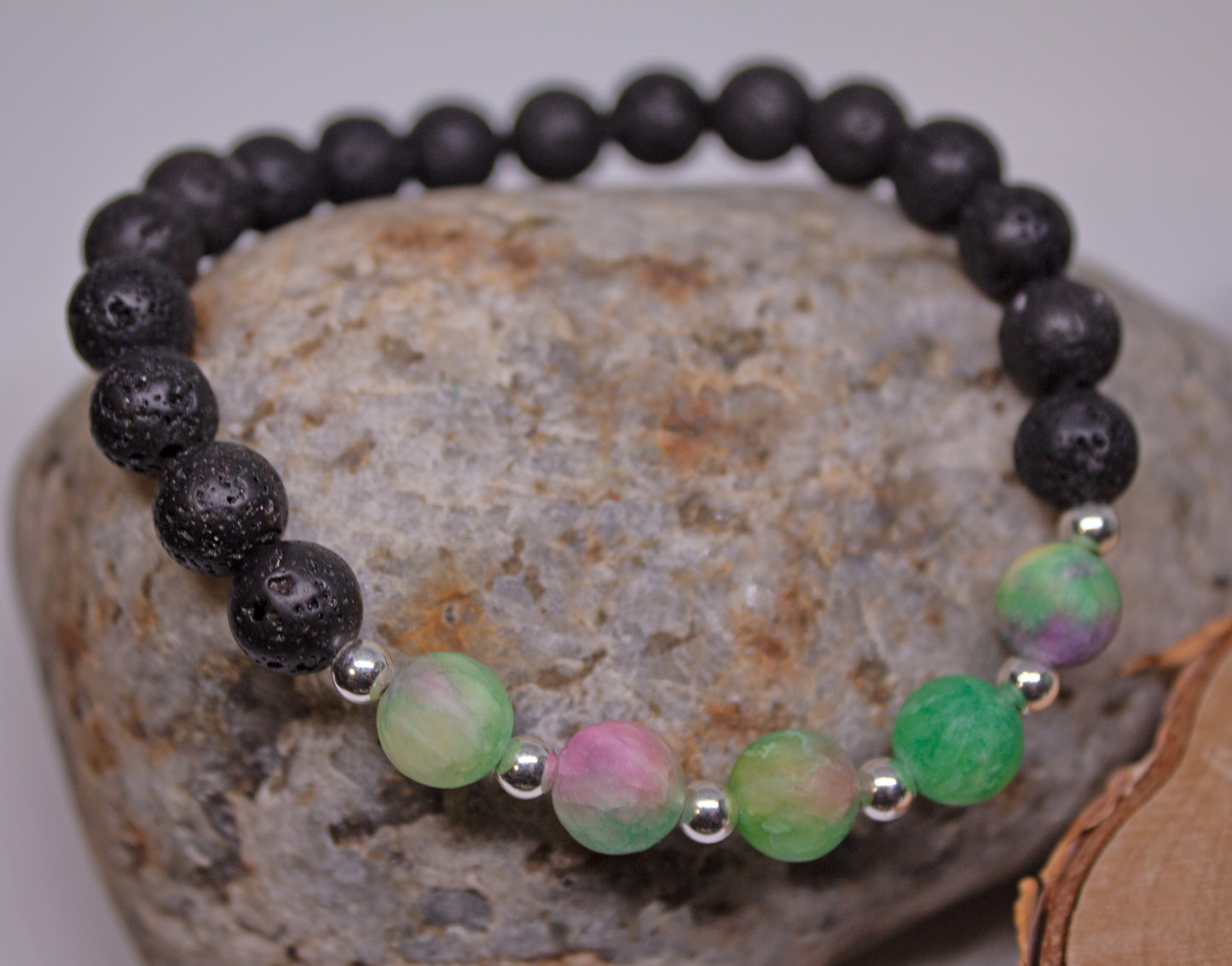 Strength & Serenity – 6mm Lava Stone & Matte Jade Bracelet