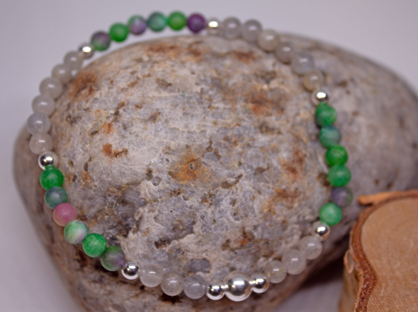 Transformation & Calm – 4mm Labradorite & Matte Jade Bracelet