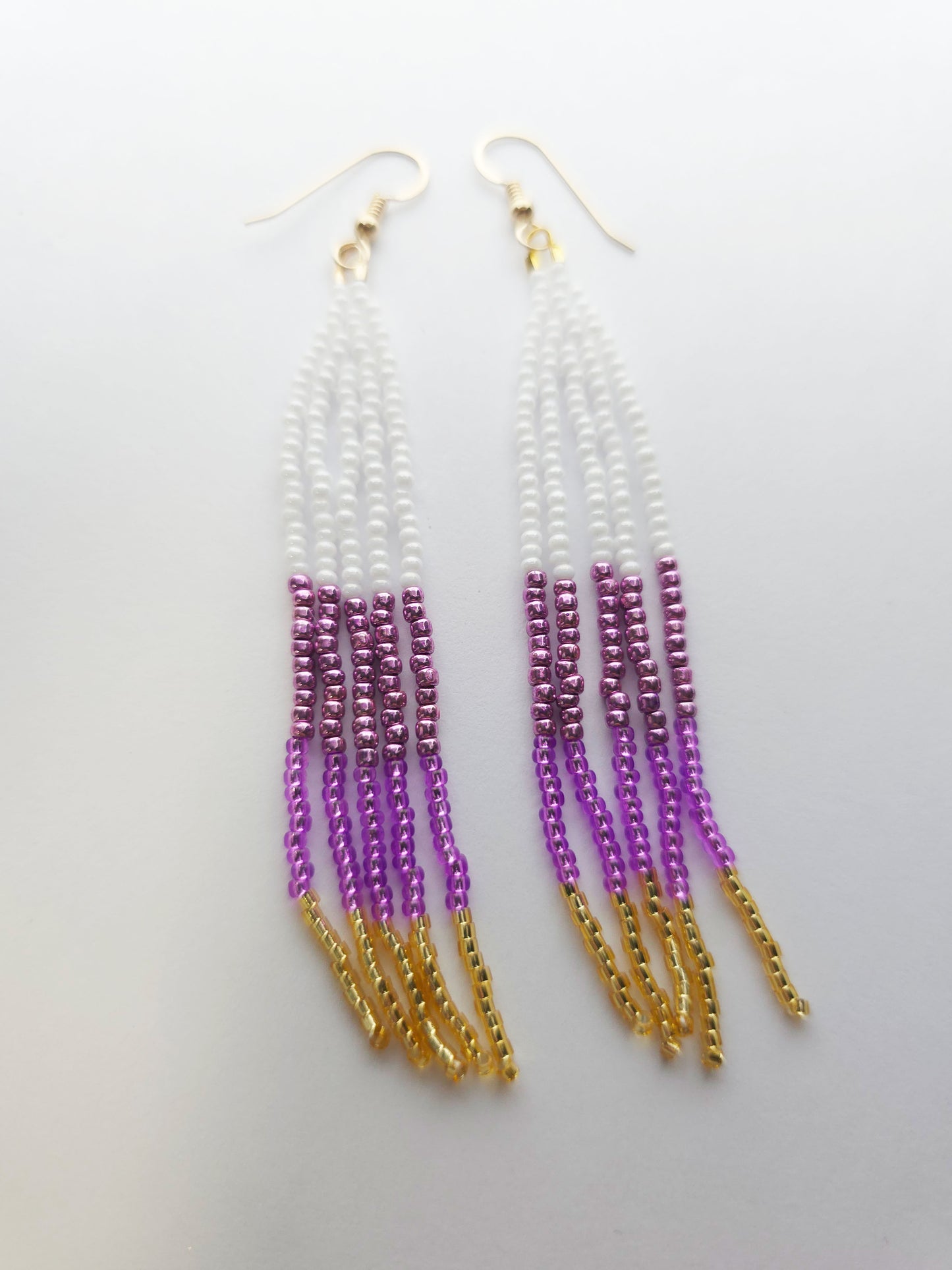 Beaded Block Dangle Earrings