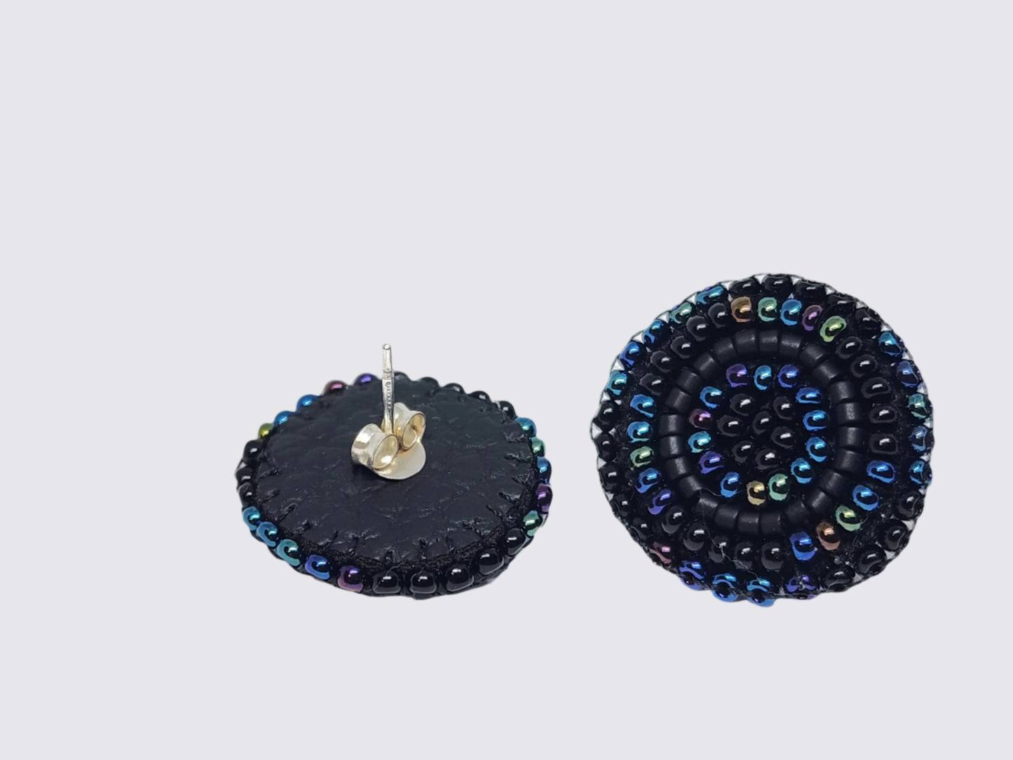 Black Mix Embroidered Studs