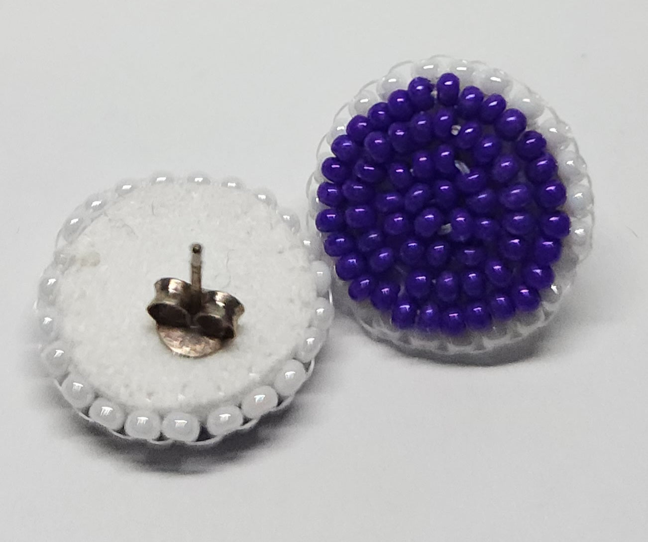 Purple and White studs