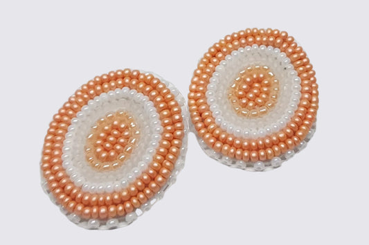 Peach and White Ovals