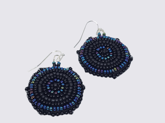 Black Embroidered Dangles