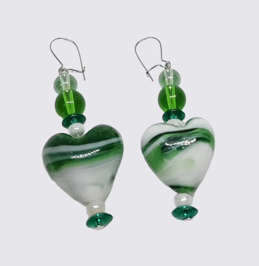 Glass Hearts & Stainless Steel Hooks