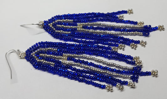 Silver & Blue Fringe