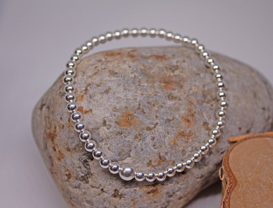 Elegant Simplicity – 4mm Sterling Silver Beaded Bracelets