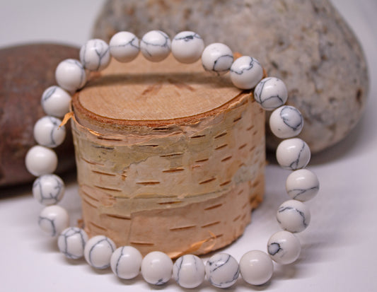 Calm & Balance – 6mm White Howlite Bracelet